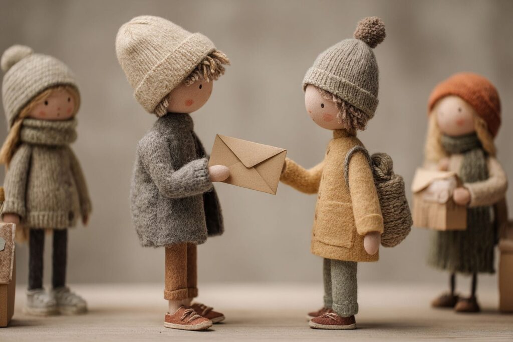 Children demonstrating small acts of kindness during winter routines