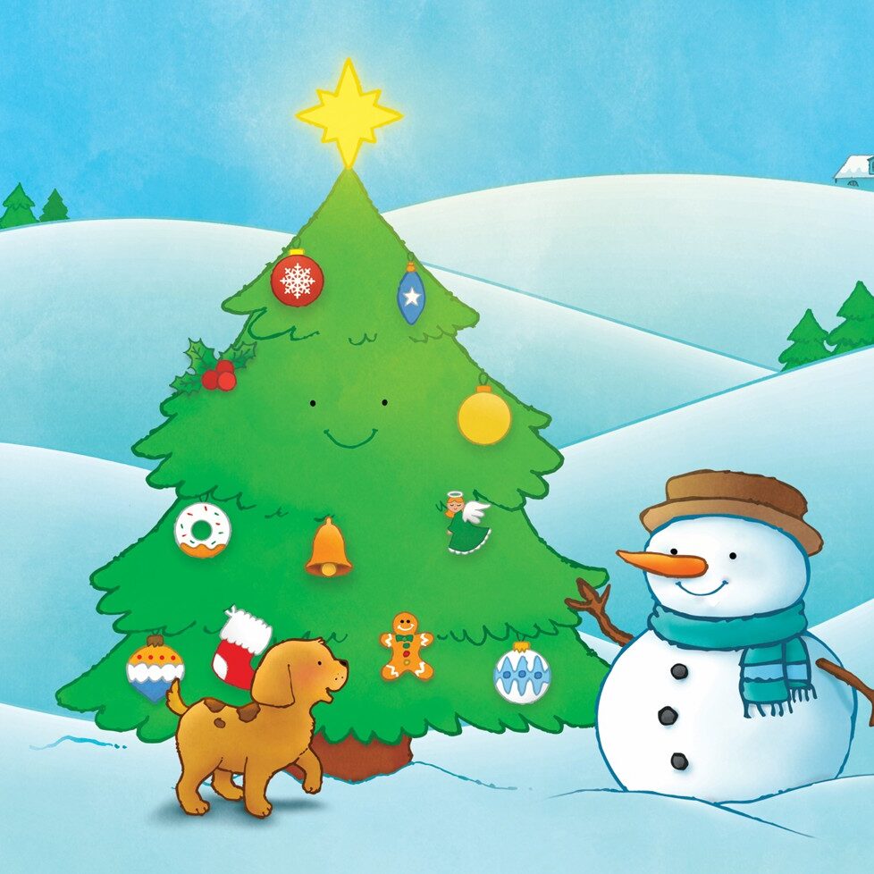 holly spruce and snowman